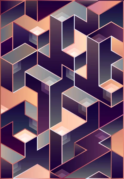 Modèle Géométrique Isométrique Cubes Colorés Illustration Vectorielle Abstrait — Image vectorielle