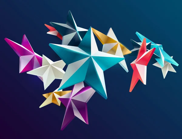 Estrellas Coloridas Composición Abstracta Vectorial — Vector de stock