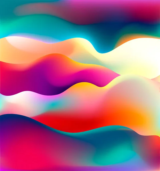 Abstract Colorful Wavy Composition Vector Multicolor Background Mesh Gradient — Stock Vector