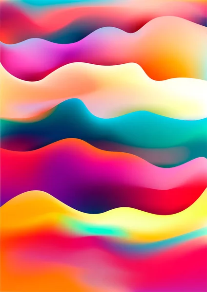 Composición Ondulada Colorida Abstracta Fondo Multicolor Vectorial Con Gradiente Malla — Vector de stock