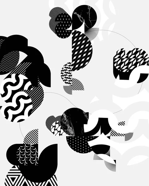 Fond Géométrique Moderne Abstrait Composition Des Cercles Motifs Texturés — Image vectorielle