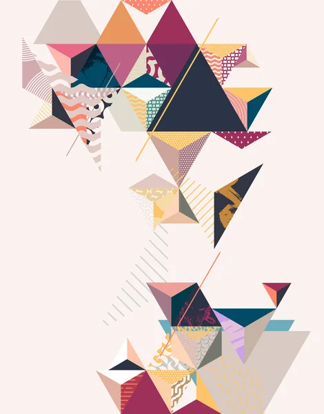 Fondo Arte Abstracto Con Triángulos Decoración Formas Geométricas Gráficas Coloridas — Vector de stock