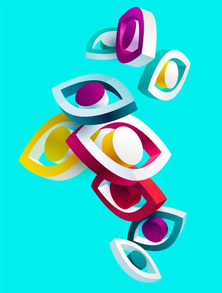 Boyutlu Göz Simgesi Renkli Biçimlendirilmiş Geometrik Şekiller — Stok Vektör