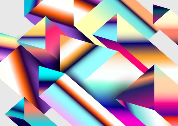 Fond Géométrique Coloré Triangles Isométriques Avec Des Gradients Ligne Brillants — Image vectorielle