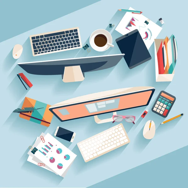 Concepto del lugar de trabajo . — Vector de stock