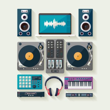 DJ ekipmanları.