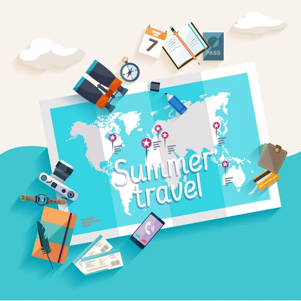 Summer travel. — Stock Vector
