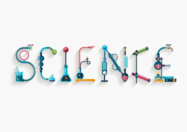 Science - composition typographique — Image vectorielle