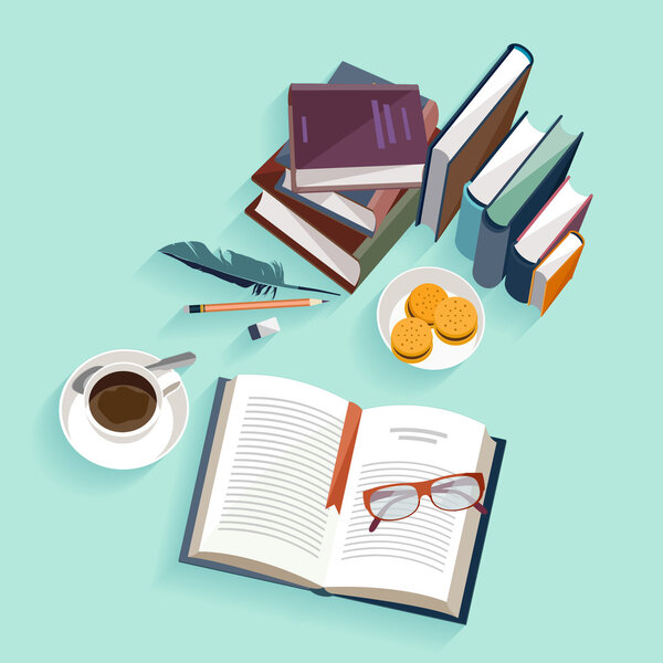 Чтение книг.