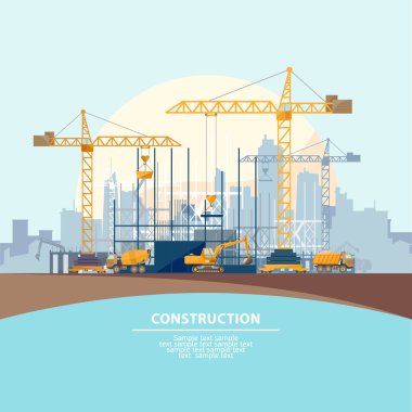 modern binaların inşaatı.