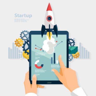 başlangıç kavramı. düz tasarım.