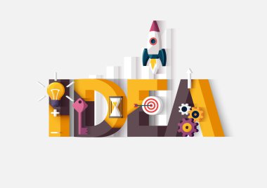 Fikir kavramı. vektör illüstrasyonu.