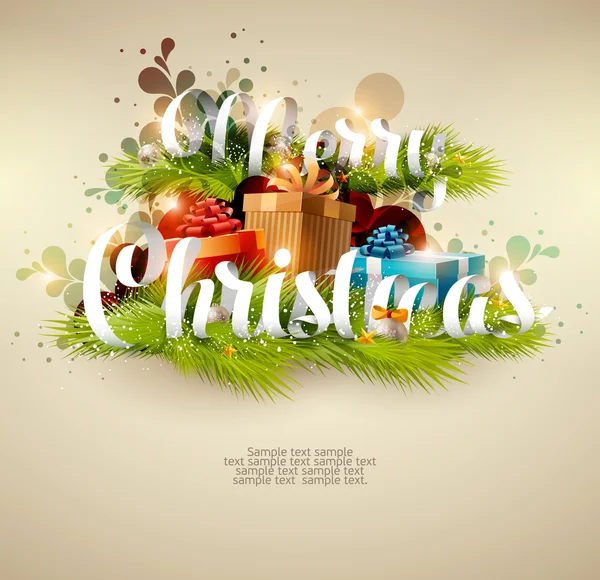 Colorida ilustración de Navidad — Vector de stock