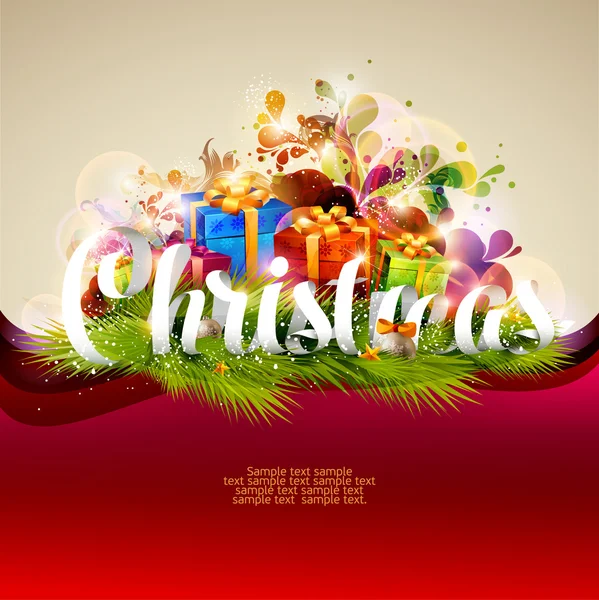 Karácsonyi színes illusztráció — Stock Vector