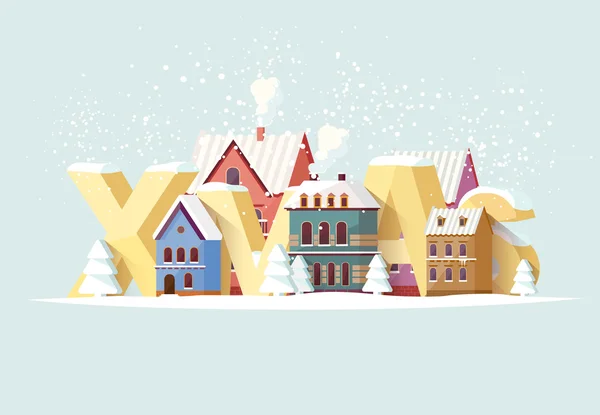 Noël et la vieille ville. — Image vectorielle