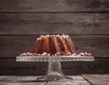 Eski ahşap zemin üzerine pasta