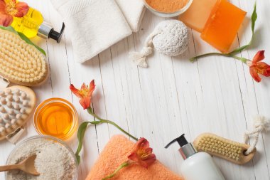 Spa arka planını çiçekler