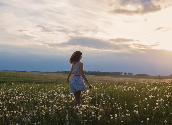 Junges Mädchen auf dem Feld — Stockfoto