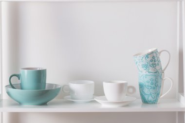 Ahşap raf temiz yemekler