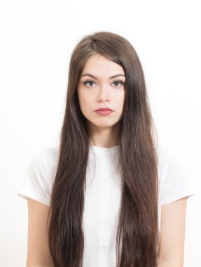 wite arka plan üzerinde güzel kadın