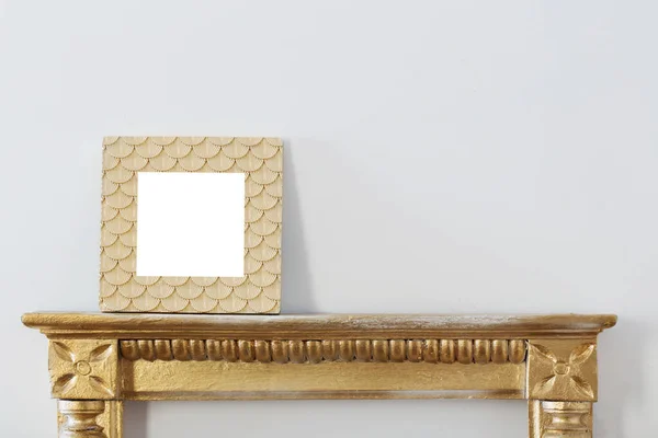 Golden Frame White Wall — Stock Photo, Image