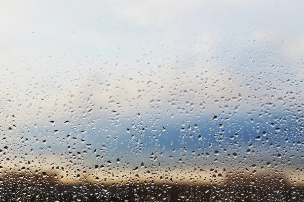Szklane Tło Kroplami Deszczu — Zdjęcie stockowe