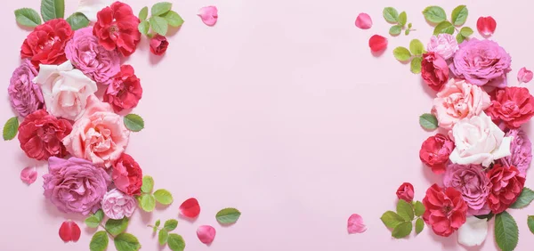 Vackra Rosor Rosa Papper Bakgrund — Stockfoto
