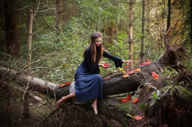 sonbahar ormandaki güzel kadınlar