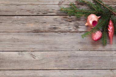 eski ahşap arka plan üzerinde Vintage Noel dekorasyon