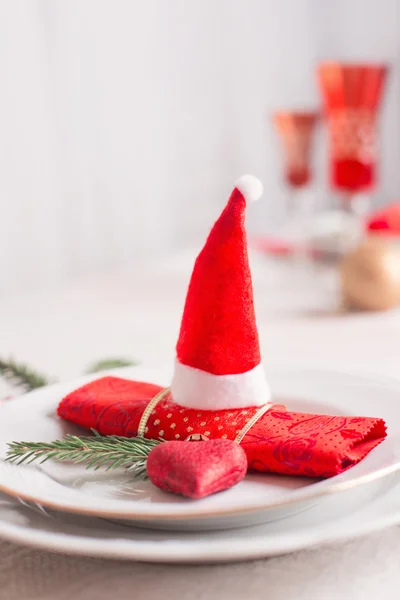 Mesa para decoração de Natal — Fotografia de Stock