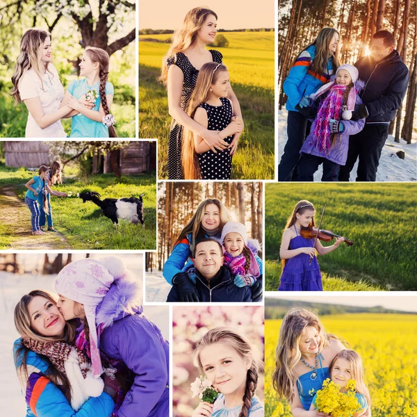 Familia feliz al aire libre — Foto de Stock