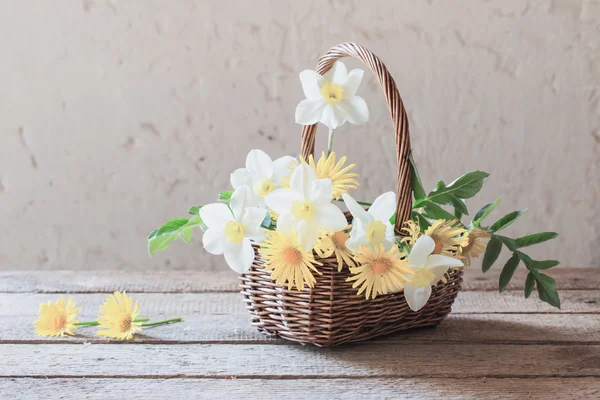 Fiori primaverili nel cestino — Foto Stock