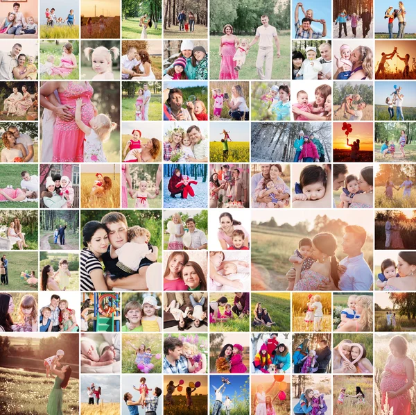 Collection photos of happy families Royalty Free Stock Photos