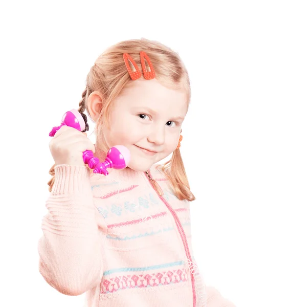 Little girl with phone — Stock Photo, Image