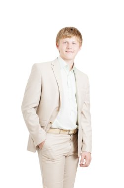 genç erkekler üzerinde beyaz izole