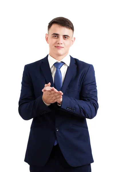 Junger Geschäftsmann isoliert auf weiß — Stockfoto