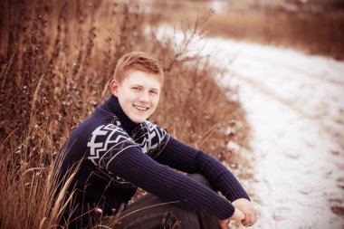 young blond men outdoor