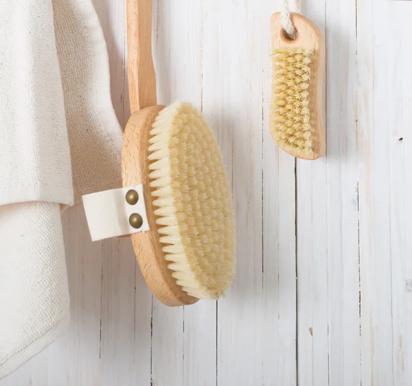 Wooden comb on white background — Stock Photo, Image