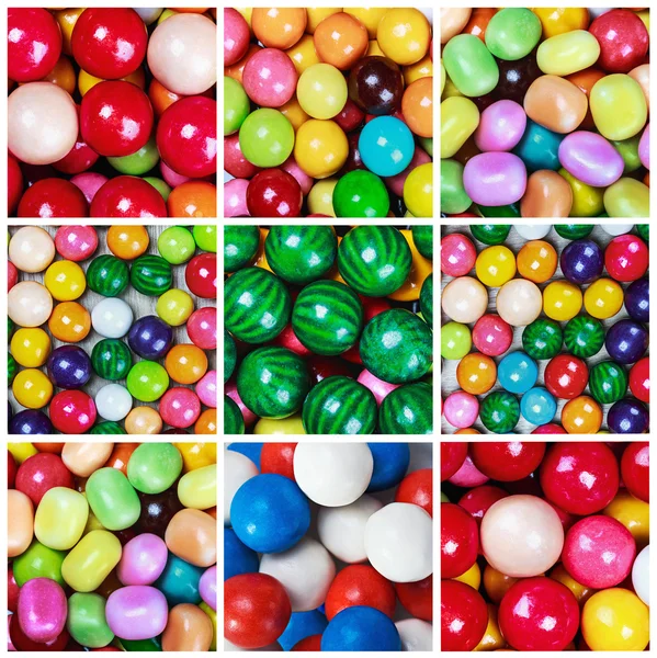 colorful collage of various candies and sweets — Stock Photo © alisanna