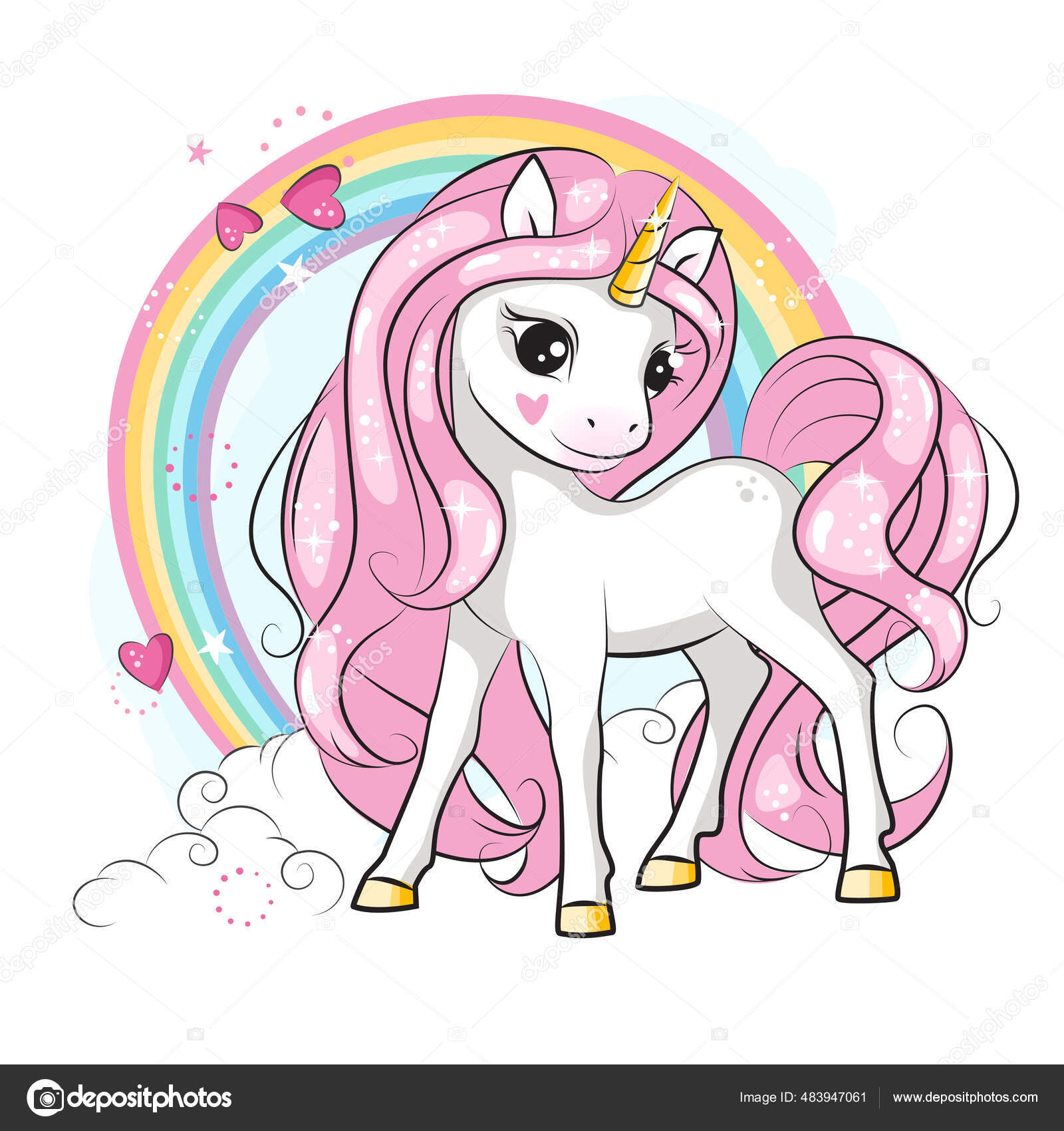 Lindo Unicornio Sonriente Con Melena Rosa Arco Iris Ilustracion Dibujada Vector Grafico Vectorial C Sivanova Imagen Lindo Unicornio Sonriente Con Melena Rosa Arco Iris Ilustracion Dibujada Vector Grafico Vectorial C Sivanova Imagen