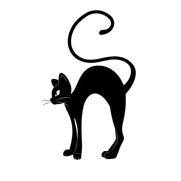 Silhouette chat noir . — Image vectorielle