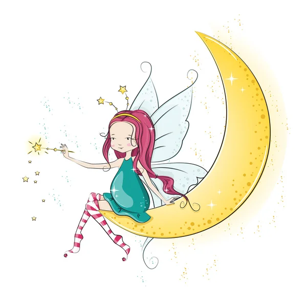 Cute little Christmas fairy. — Stock Vector