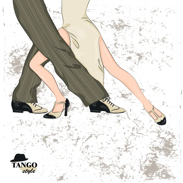 Paar dansende tango. — Stockvector