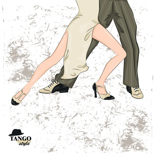 Casal Dançando Tango . — Vetor de Stock