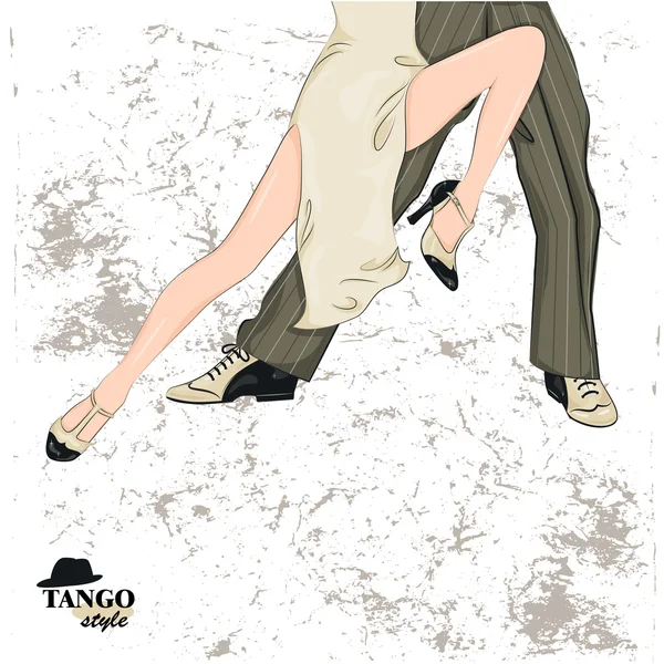 Couple dancing tango. — Stock Vector