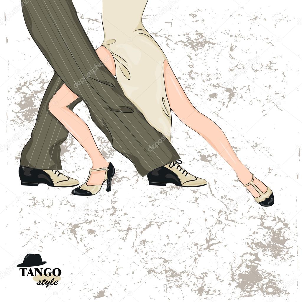 Couple dancing tango.