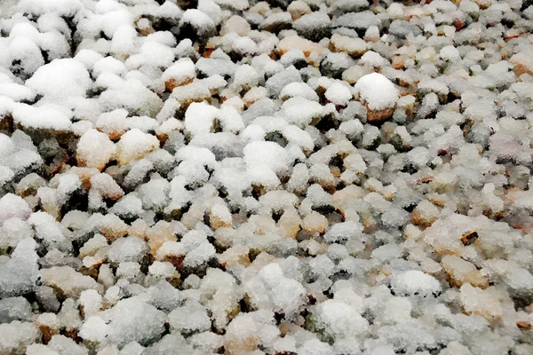 Gravel covering with snow — Stock Photo, Image