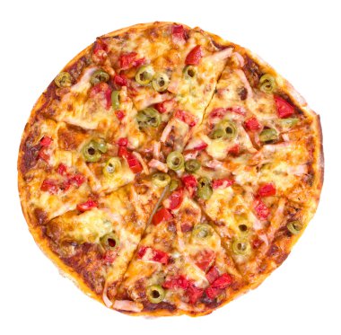 pizzaya beyaz yuvarlak