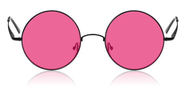 Runda hippieglas med rosa lins — Stockfoto