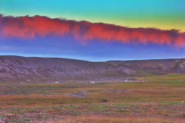 Unusual weather in the Arctic: cyclonic front — Stock Photo, Image